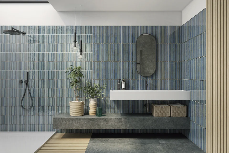 AMBIENTE_BRICK-PENCIL RAKU TURQUOISE 35X35